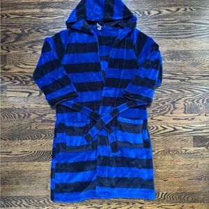 Tucker + Tate size 10-12 Striped Hooded Fleece Robe w/Belt and Pockets